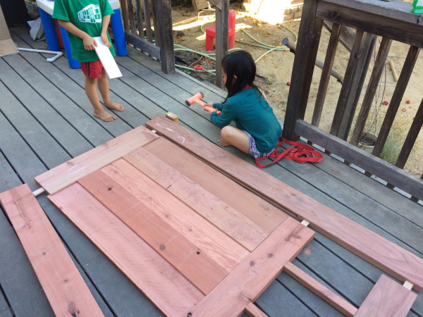 building redwood Craftsman gate
