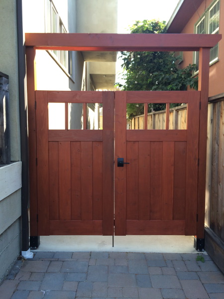 Redwood Craftsman gate